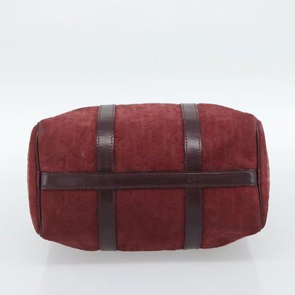 Christian Dior Boston Embossed Patent, Burgundy, Suede, Handbag