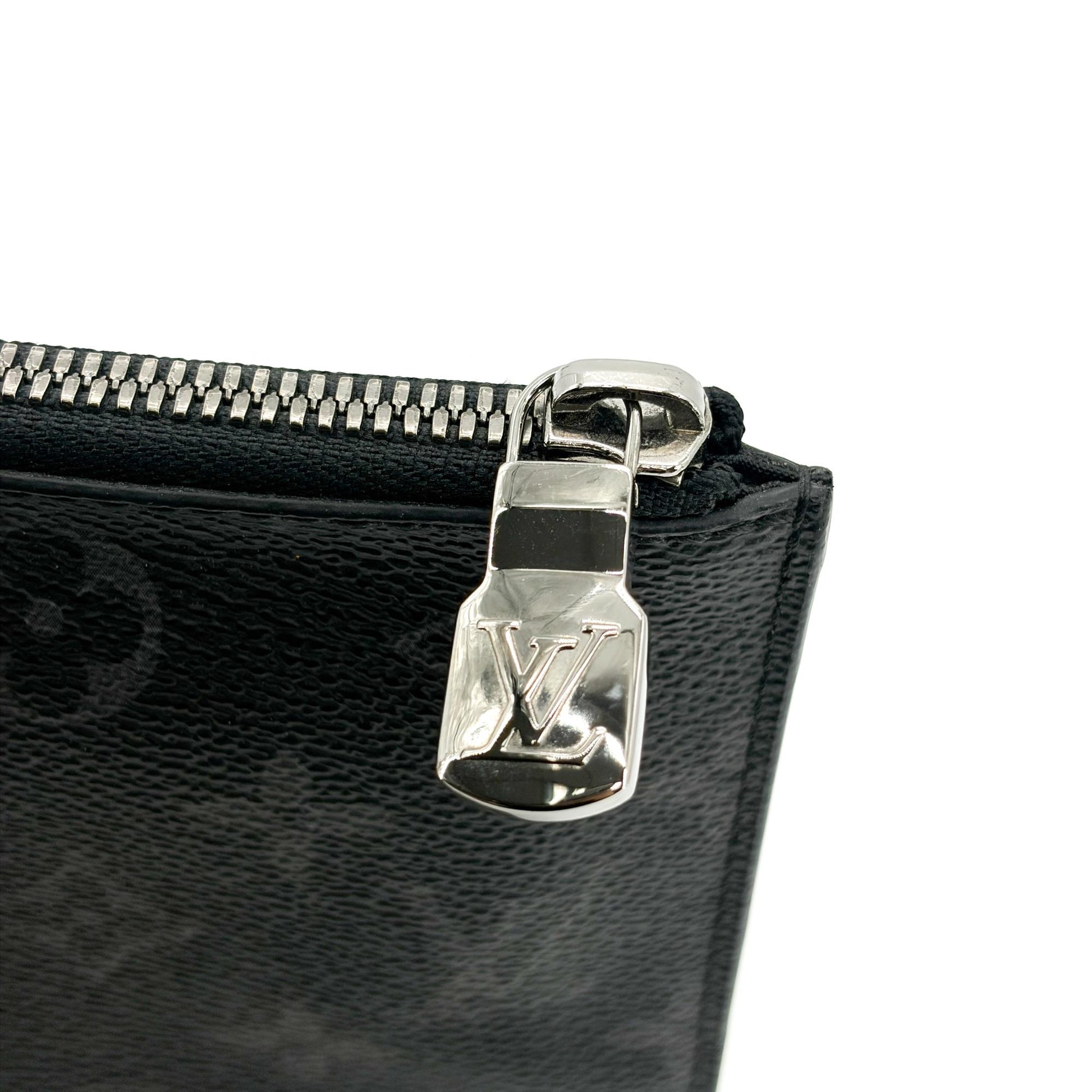 Louis Vuitton Pochette Voyage Monogram Eclipse Canvas, Black, Canvas, Clutch