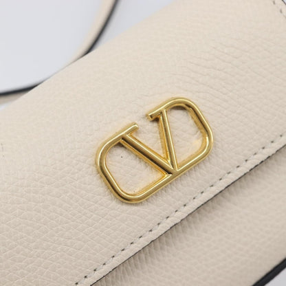 Valentino Garavani V Pouch Shoulder Bag Leather, White, Leather, Shoulder Bag