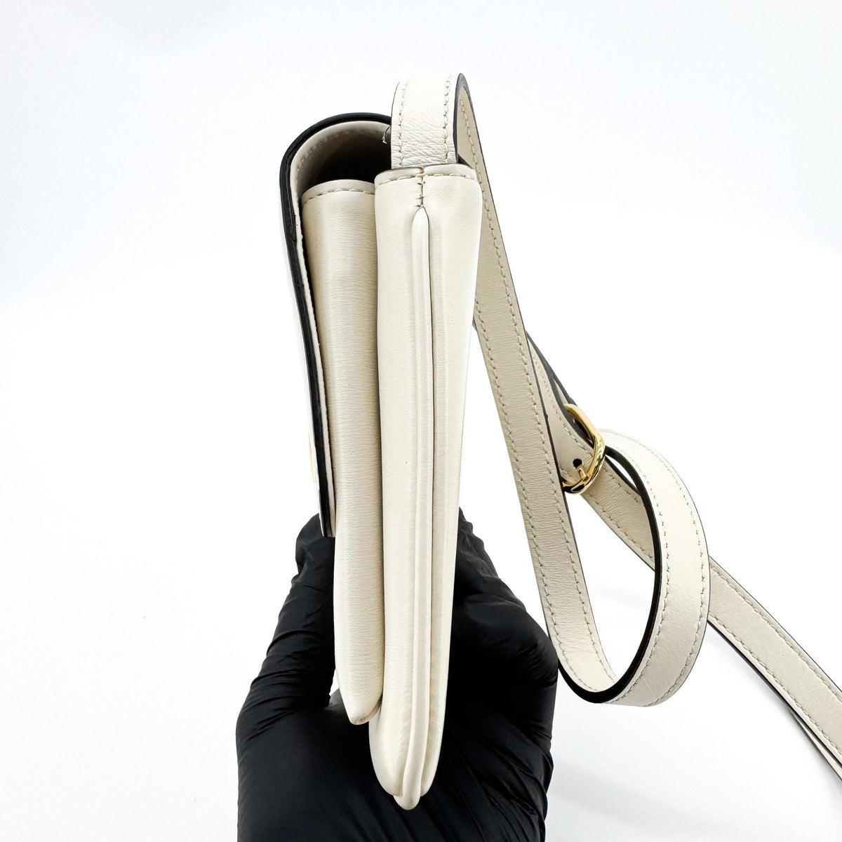 Gucci Arli Leather, White, Leather, Shoulder Bag