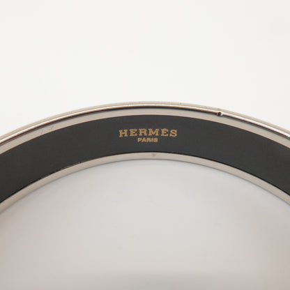 Hermes Caleche Bangle Enamel, Silver, Silver Plated, Bracelet