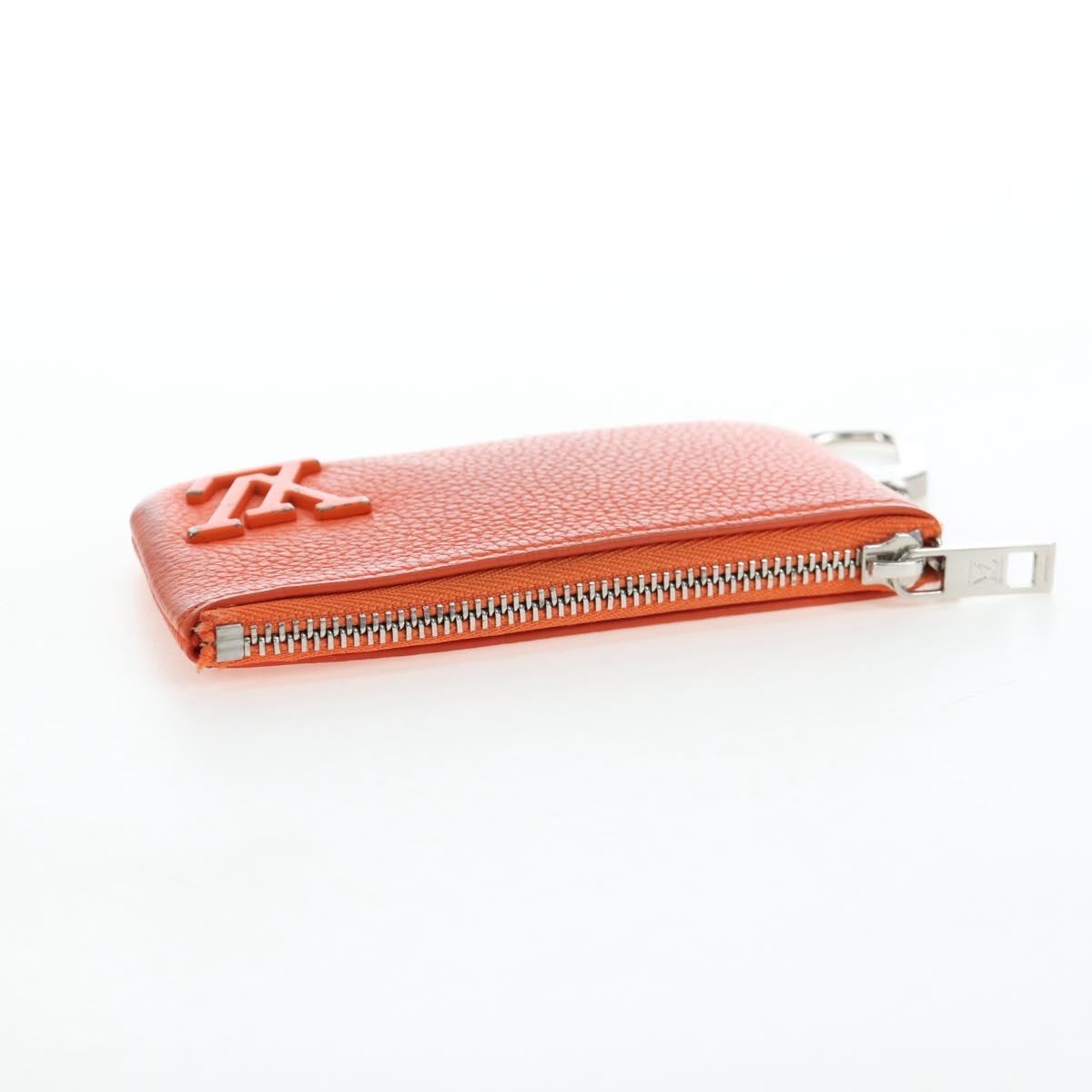 Louis Vuitton Pochette Clés Everyday LV leather, Orange, Leather, Wallet