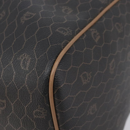 Christian Dior Vintage Honeycomb Boston Canvas and Leather, Black, Canvas, Travel Bag