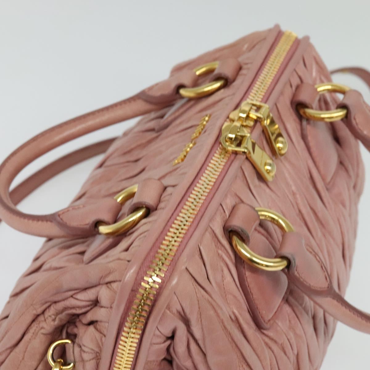 Miu Miu Madras Bowler Bag Matelasse Leather, PINK, LEATHER, Handbag