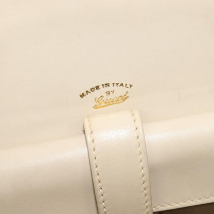 Gucci Vintage Flap Leather, Beige, Leather, Shoulder Bag