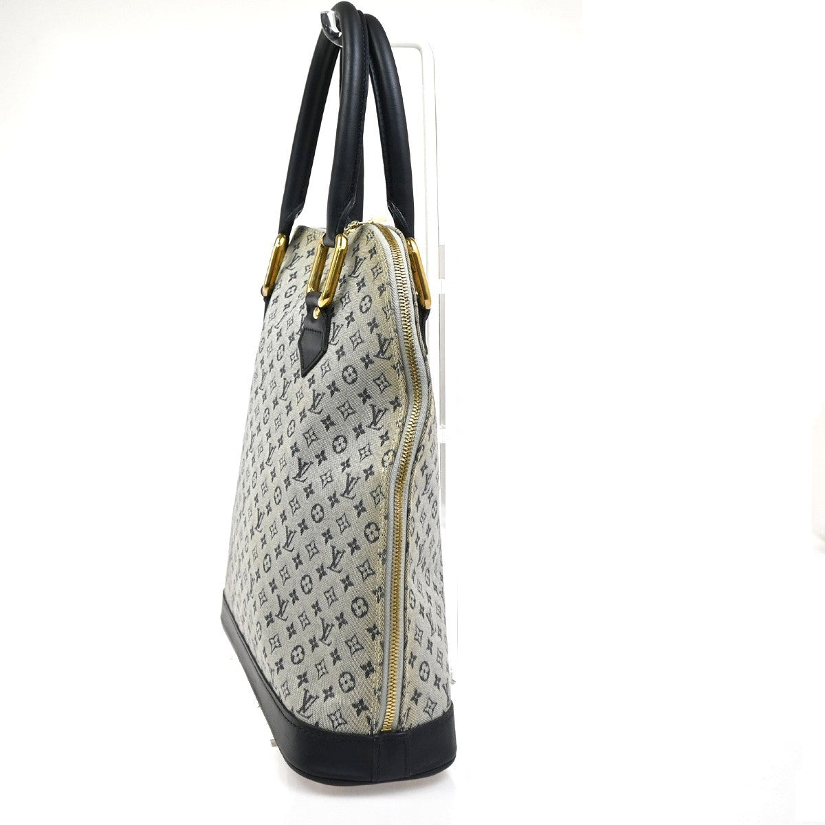 Louis Vuitton Alma Mini Lin, Blue, Canvas, Handbag