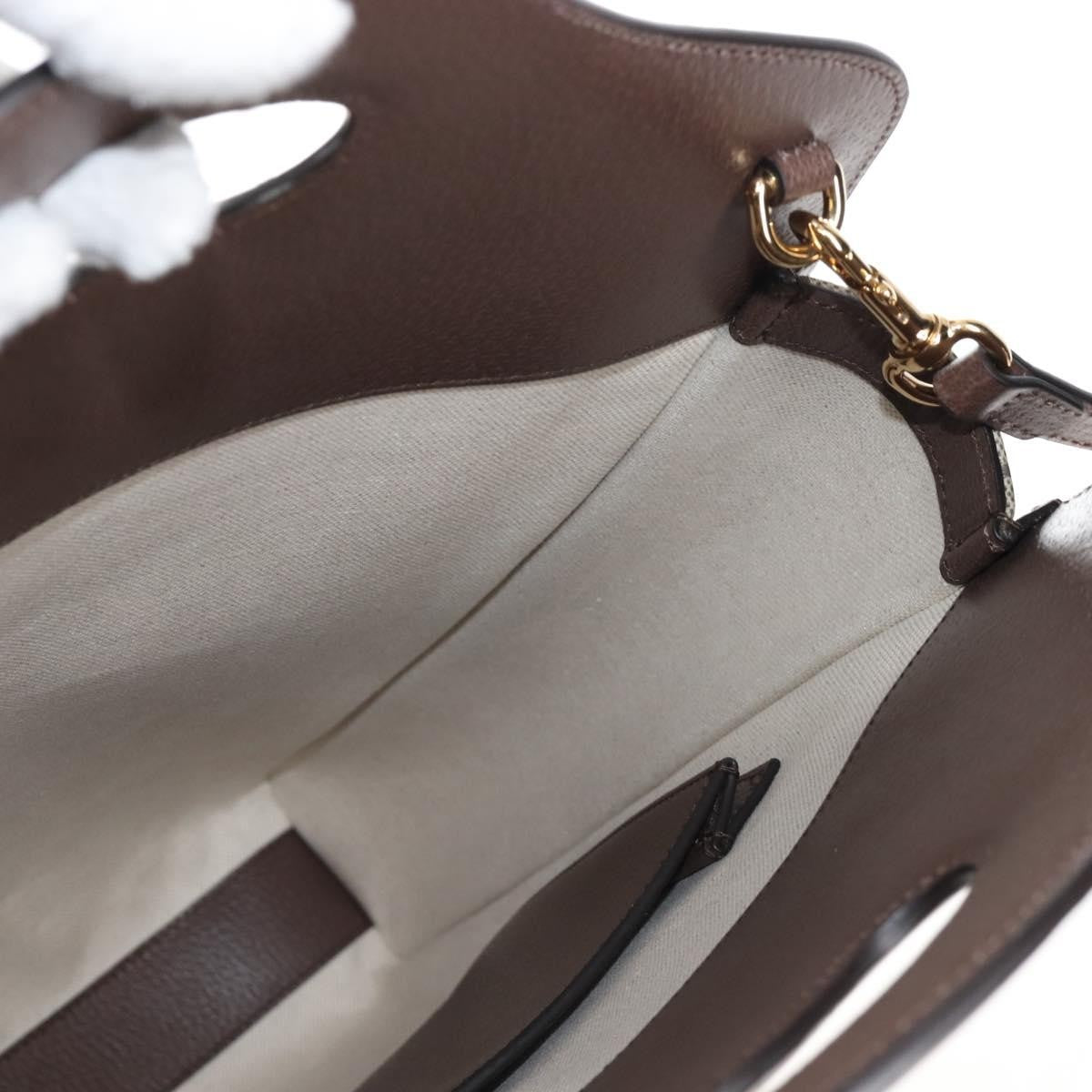 Gucci Cut Out Handle Printed GG Coated Canvas, Brown, Canvas, Tote Bag