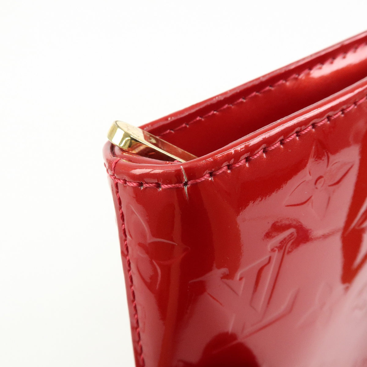 Louis Vuitton Brentwood Monogram Vernis, Red, Patent Leather, Handbag