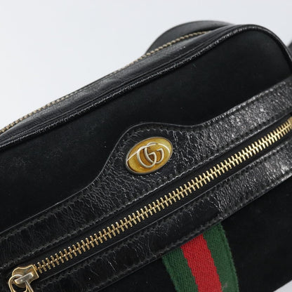 Gucci Ophidia Suede, Black, Suede, Shoulder Bag