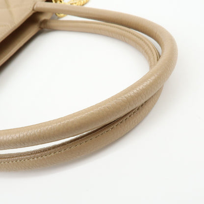 Chanel Medallion Quilted Lambskin, Beige, Leather, Tote Bag