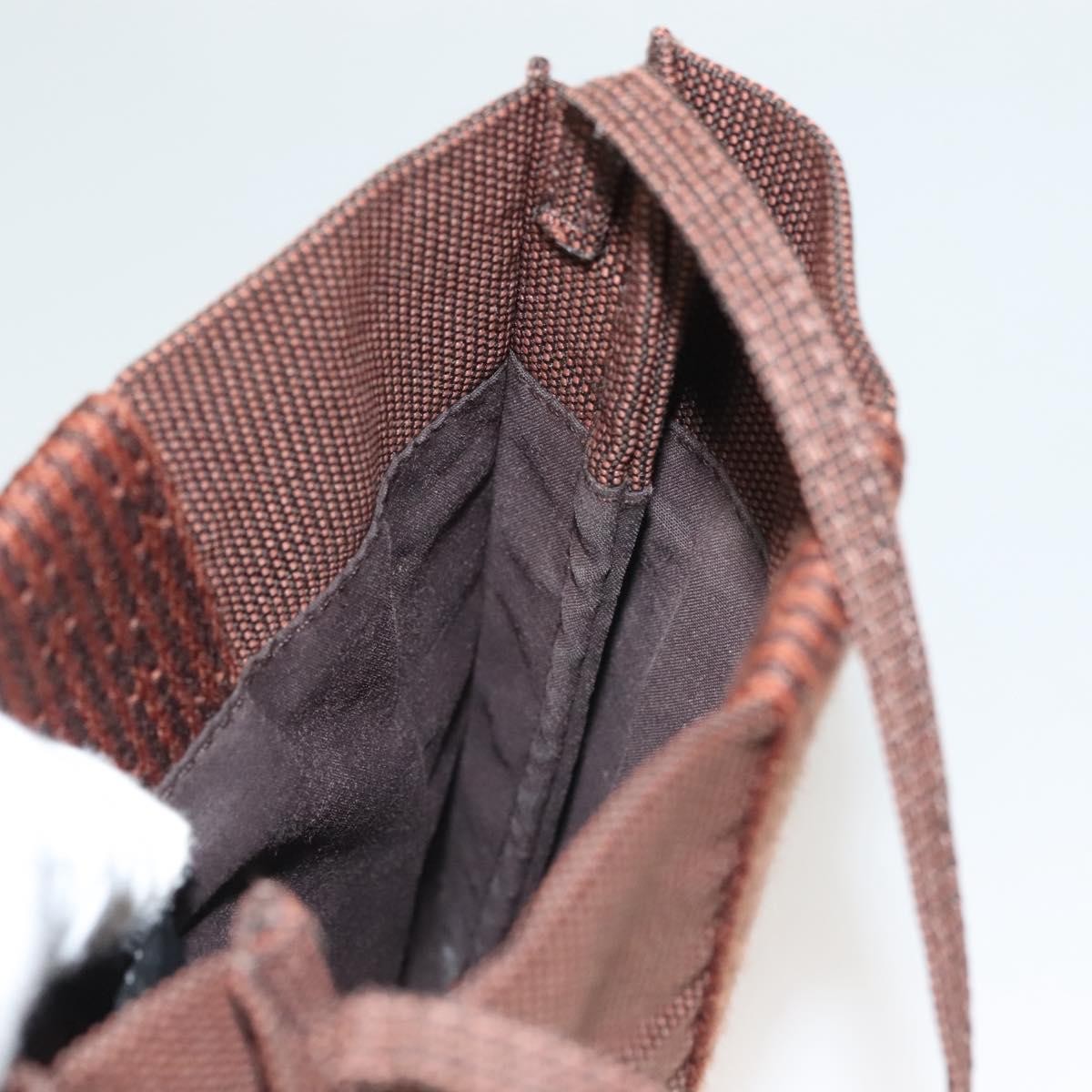Hermes Herline Canvas, Brown, Canvas, Crossbody Bag