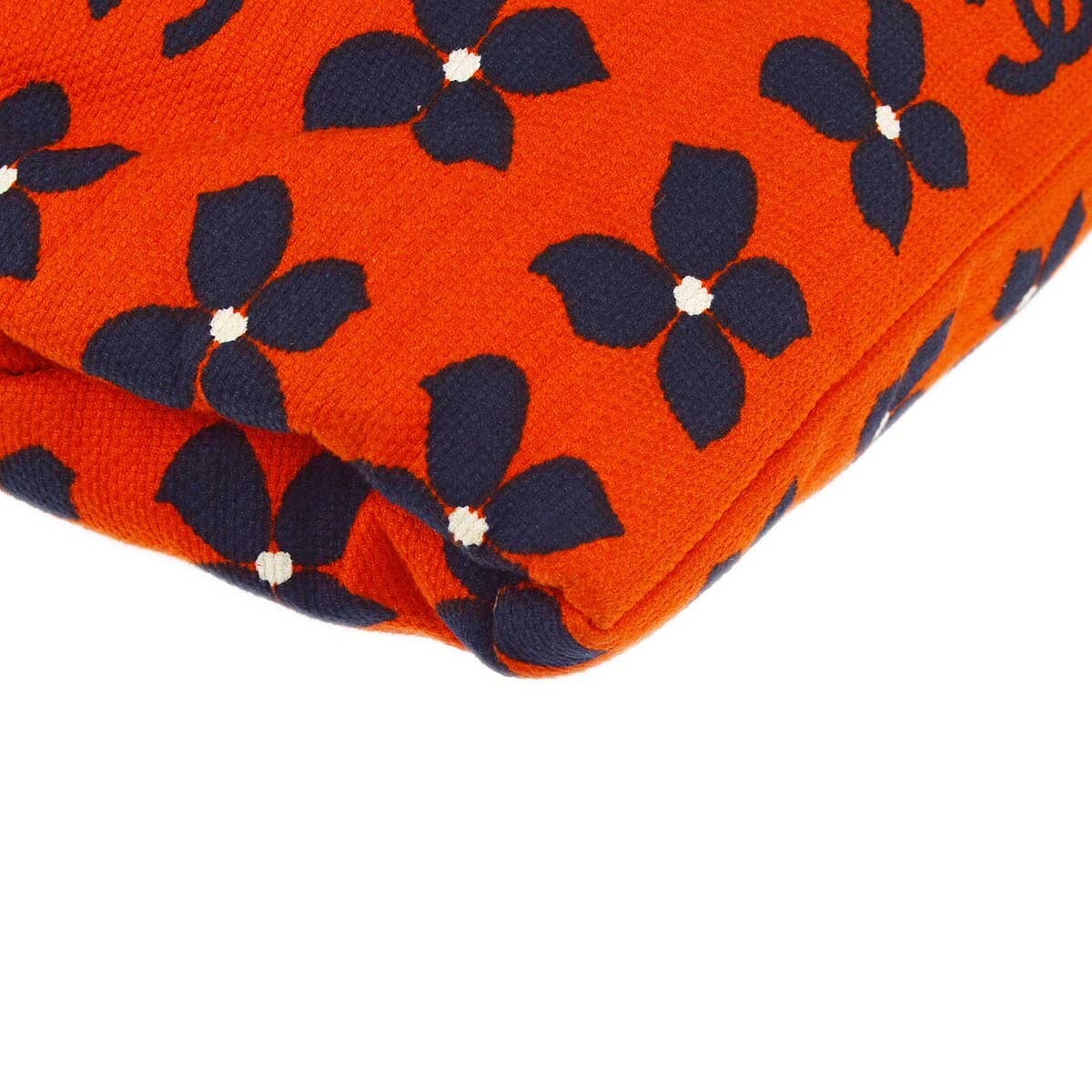 Chanel Vintage Frame Printed Canvas, Orange, Canvas, Shoulder Bag