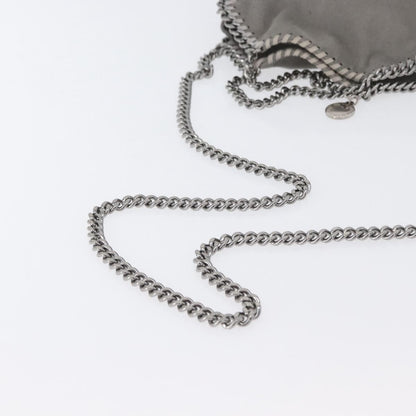 Stella McCartney Falabella Fold Over Faux Leather, Gray, Polyester, Shoulder Bag