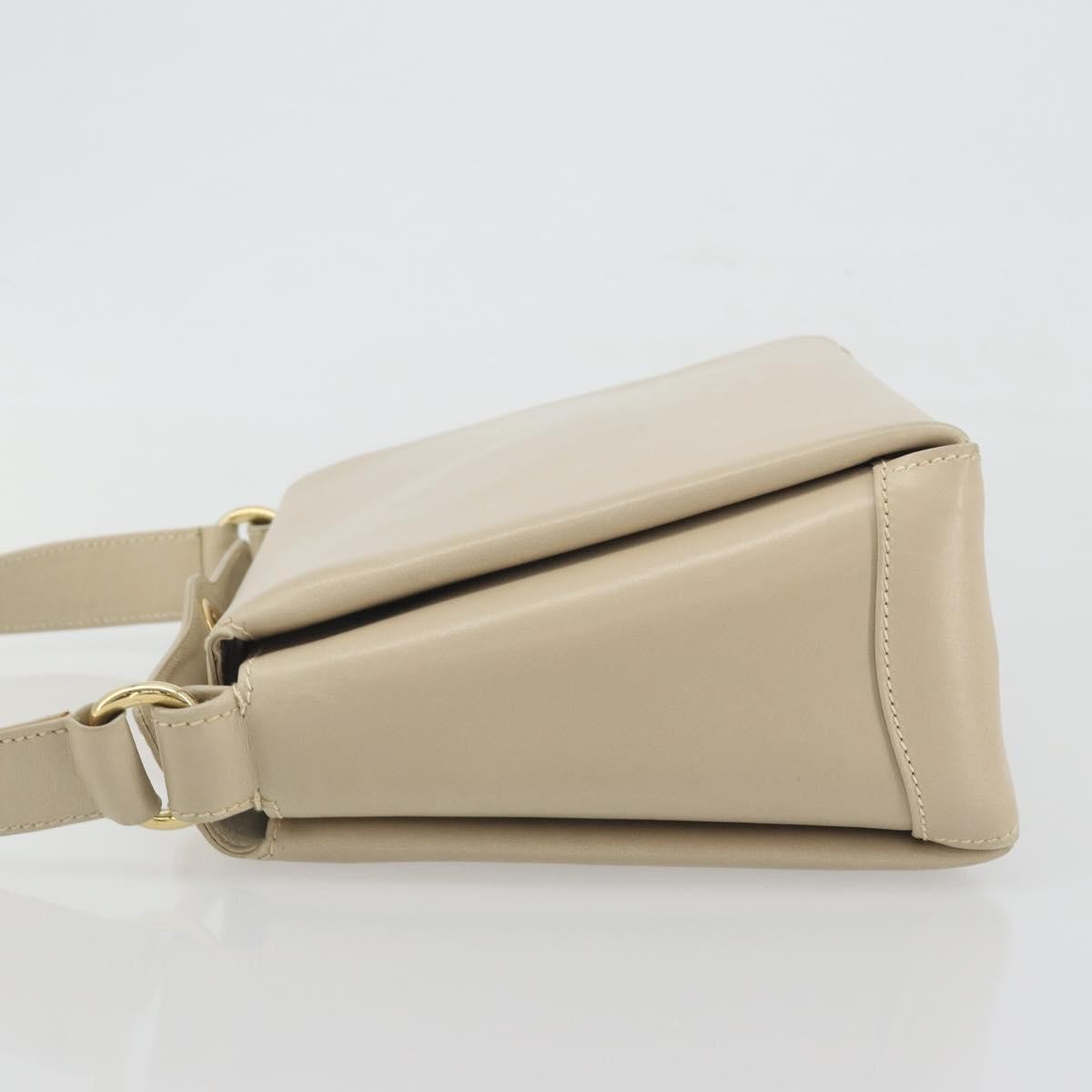 Gucci Vintage Convertible Box Leather, Beige, Leather, Handbag