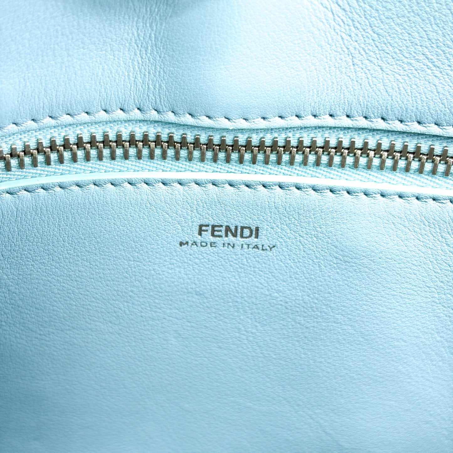Fendi DotCom Convertible Satchel Leather, Gray, Leather, Handbag