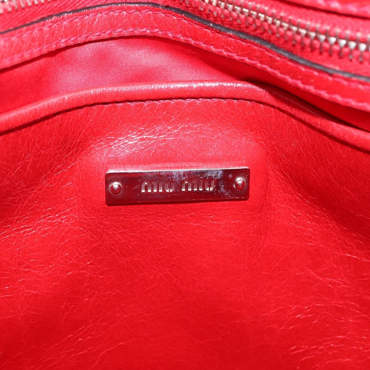 Miu Miu Convertible Vitello Shine, Red, Leather, Tote Bag