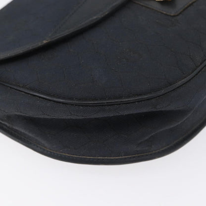 Christian Dior Vintage Honeycomb Flap Canvas and Leather, Black, Canvas, Shoulder Bag