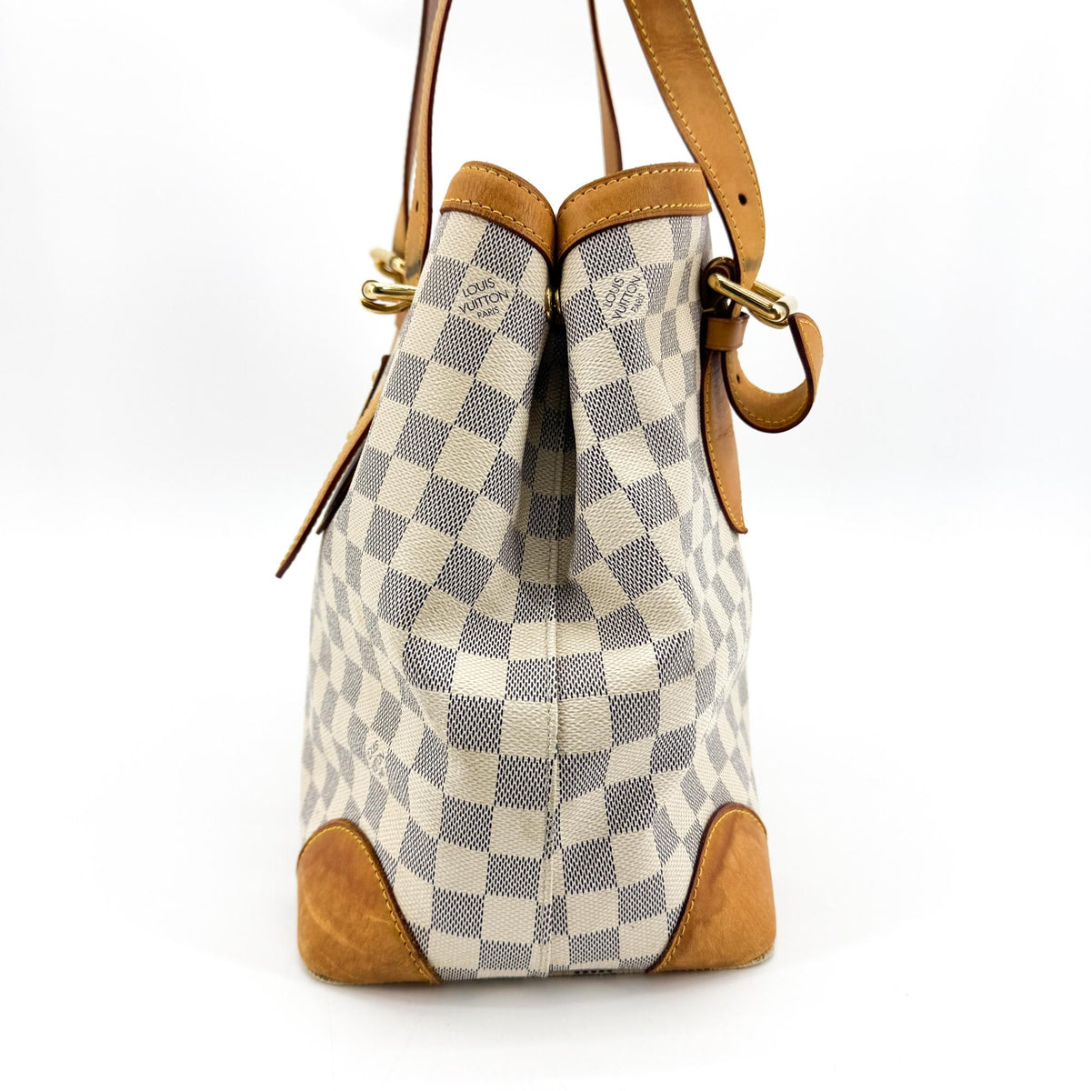 Louis Vuitton Hampstead Damier Ebene, White, Canvas, Tote Bag