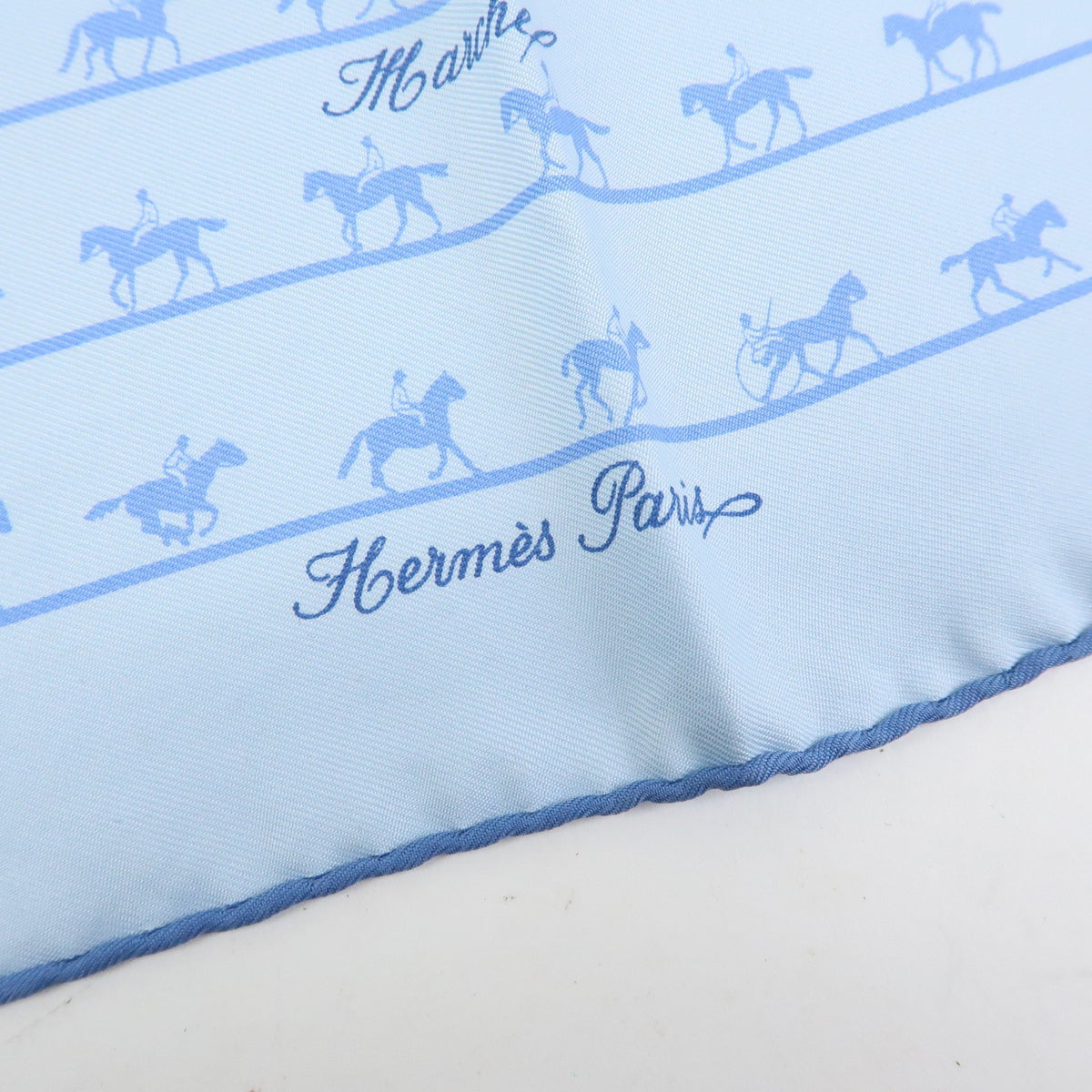 Hermes Carré 42 Silk, Blue, Silk, Scarf