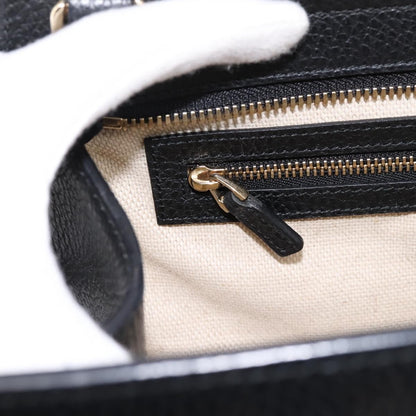 Gucci Soho Convertible Top Handle Satchel Leather, Black, Leather, Handbag