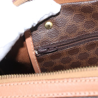 Celine Vintage Duffle Macadam Coated Canvas, Brown, PVC, Handbag