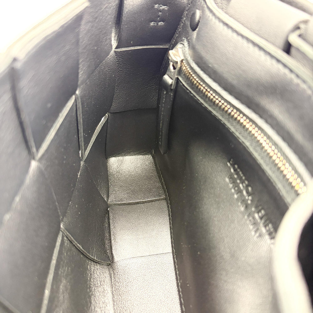 Bottega Veneta Cassette Maxi Intrecciato Patent, Black, Leather, Crossbody Bag