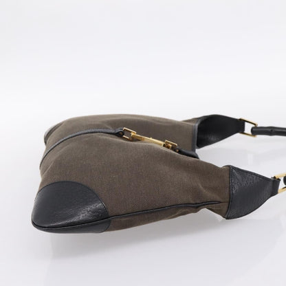 Gucci Bamboo Jackie Leather, Brown, Canvas, Handbag