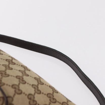 Gucci Web Boat Pochette GG Canvas and Leather, Beige, Canvas, Handbag