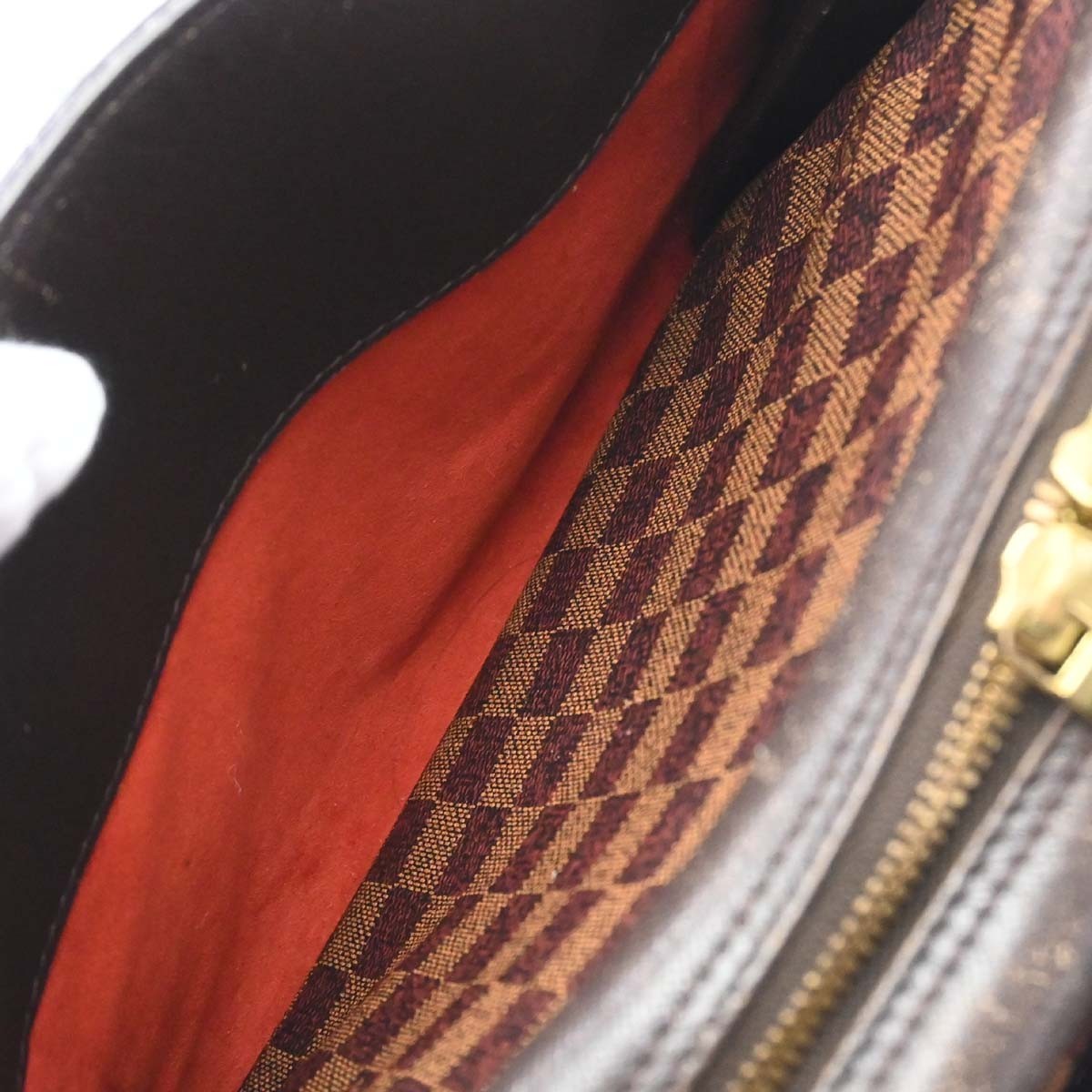 Louis Vuitton Triana Damier Ebene, Brown, Canvas, Handbag