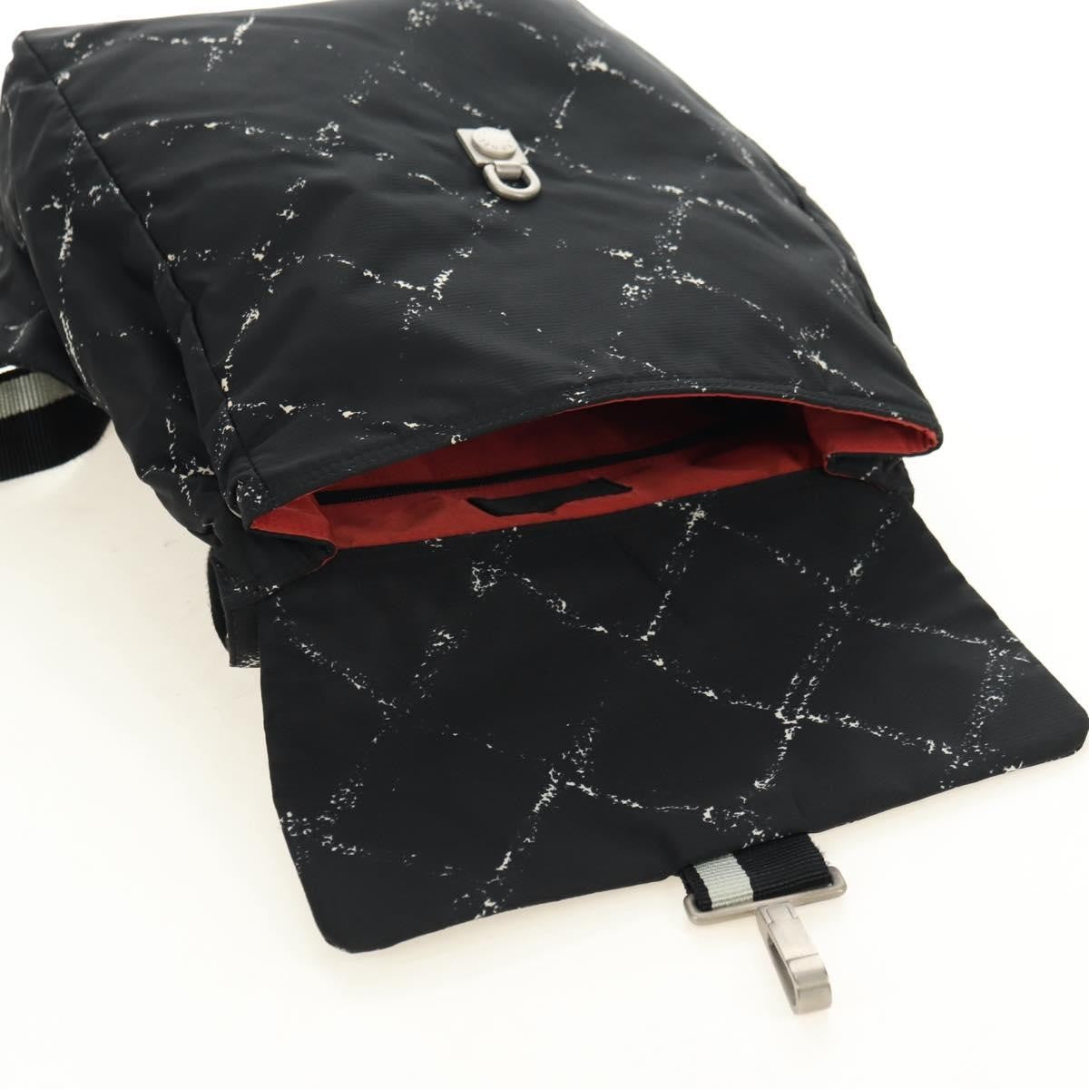 Chanel Travel Line Lock Printed Nylon, Black, Nylon, Backpack