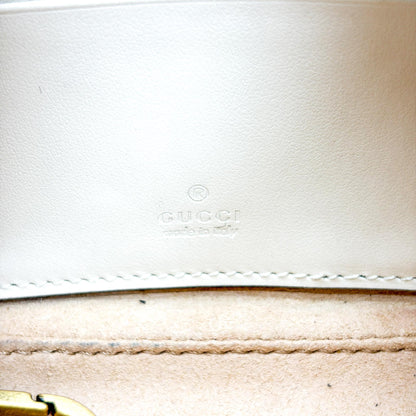 Gucci GG Marmont Half Moon Hobo Matelasse Leather, White, Leather, Shoulder Bag