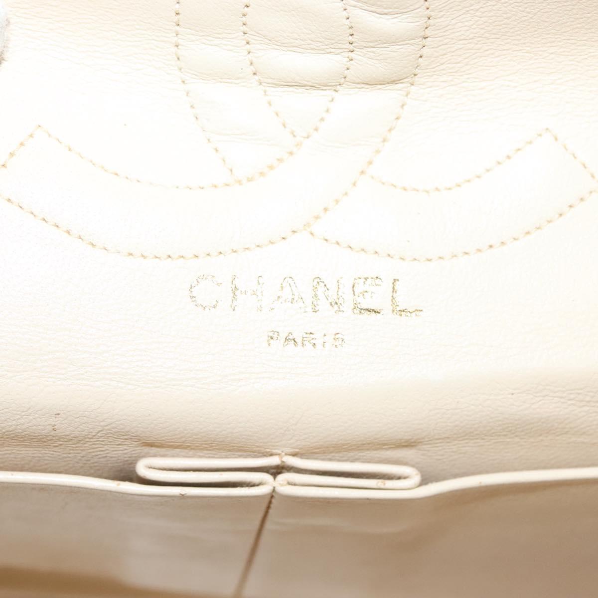 Chanel Vintage Square Classic Double Flap Bag Quilted Leather, BEIGE, LEATHER, Shoulder bag