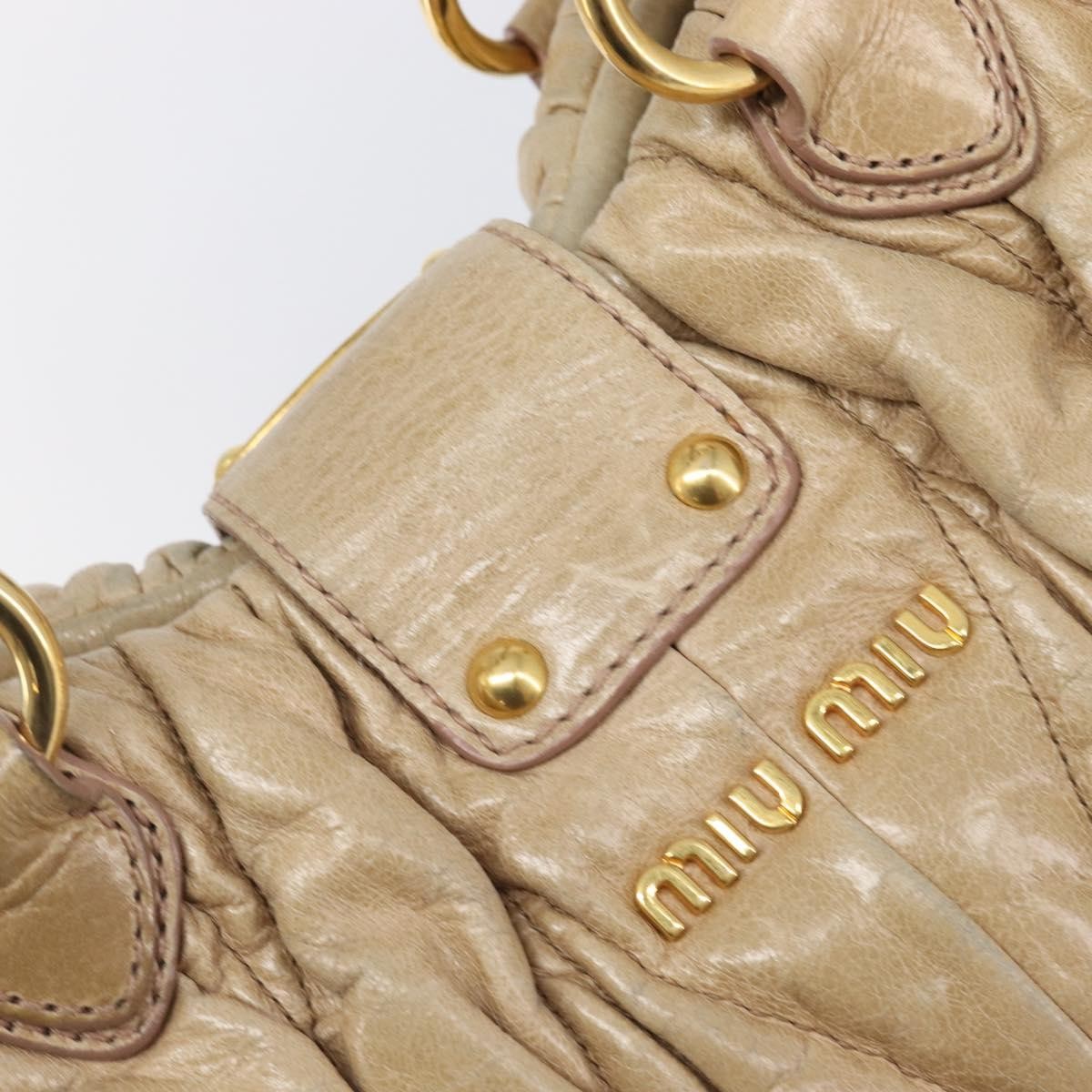 Miu Miu Coffer Convertible Satchel Matelasse Leather, Beige, Leather, Handbag