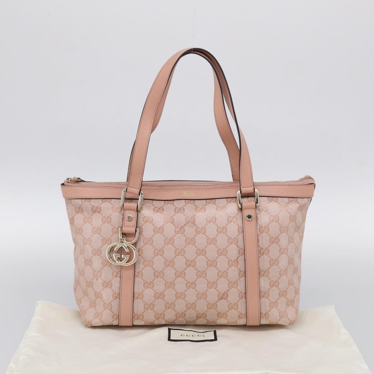 Gucci Abbey Zip Tote GG Canvas and Leather, Pink, Canvas, Handbag