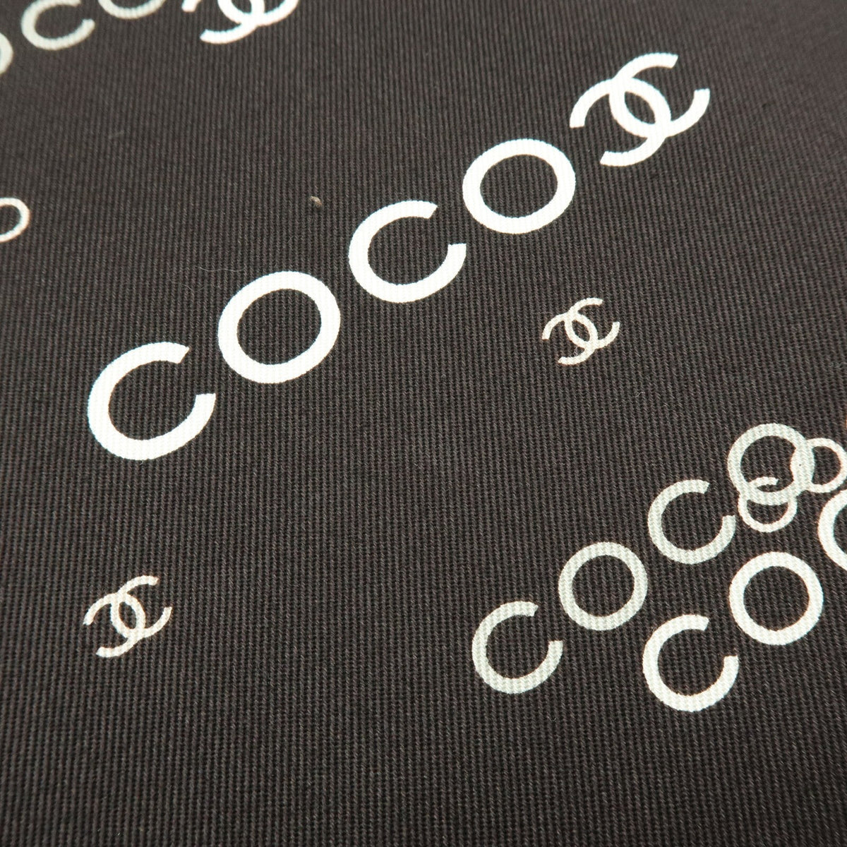 Chanel Vintage Coco Chain Shopping Printed Canvas, Black, Canvas, Tote Bag