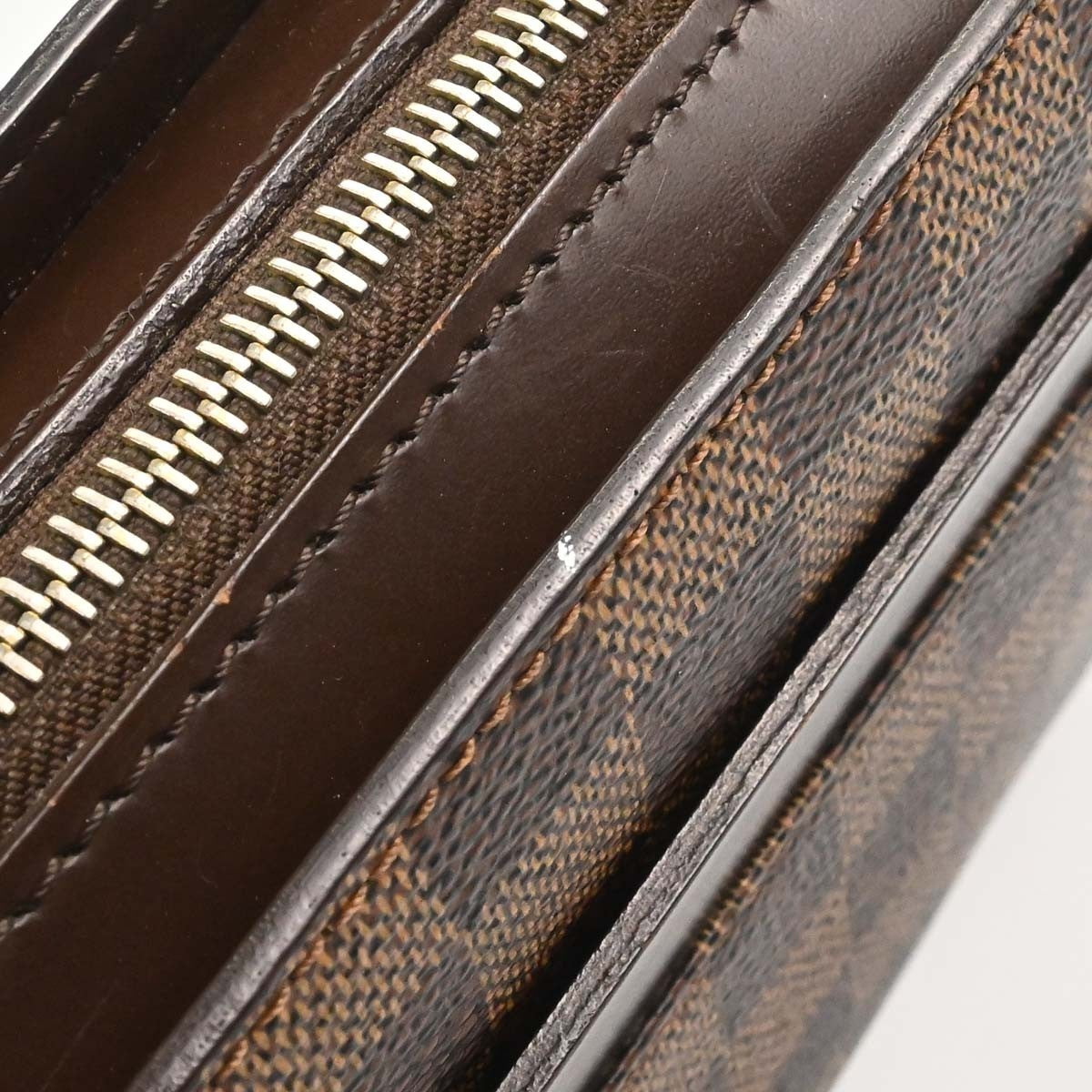 Louis Vuitton Pochette Saint Louis Damier Ebene, Brown, Canvas, Clutch