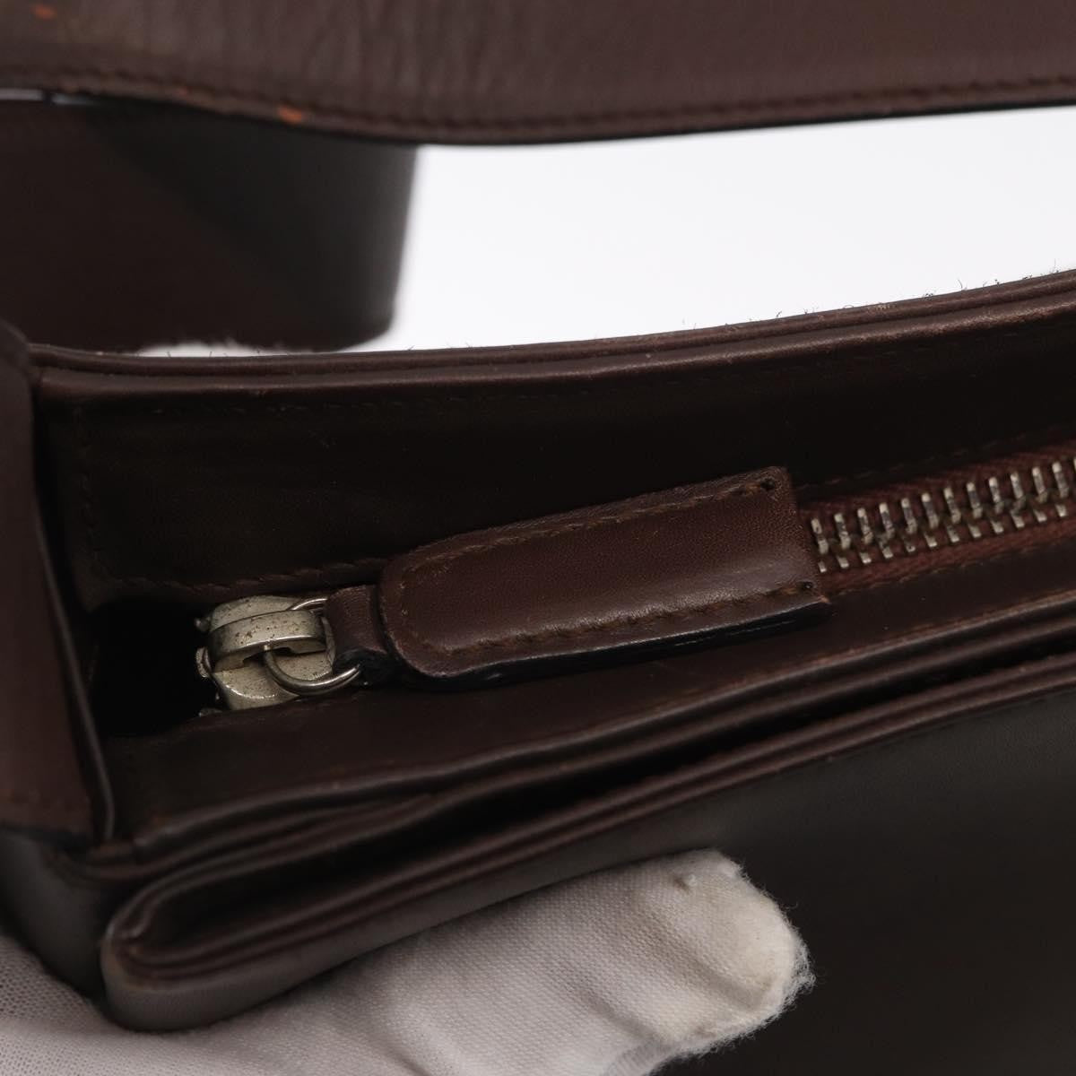 Salvatore Ferragamo Gancini Leather, Brown, Leather, Shoulder Bag