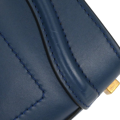 Celine Luggage Smooth Leather, Blue, Leather, Handbag
