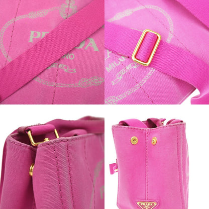 Prada Canapa Open Tote Canvas, Pink, Canvas, Tote Bag