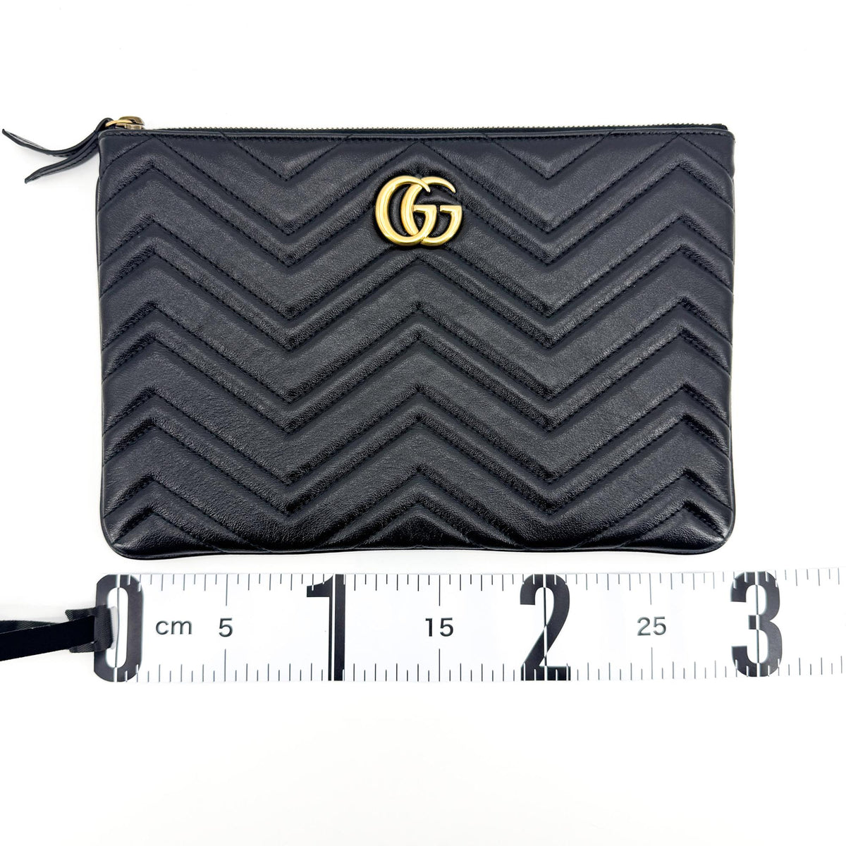 Gucci GG Marmont Pouch Matelasse Leather, Black, Leather, Clutch