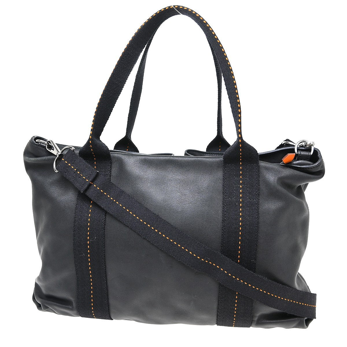 Hermes Horizontal Caravan Leather, Black, Leather, Tote Bag
