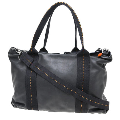 Hermes Horizontal Caravan Leather, Black, Leather, Tote Bag