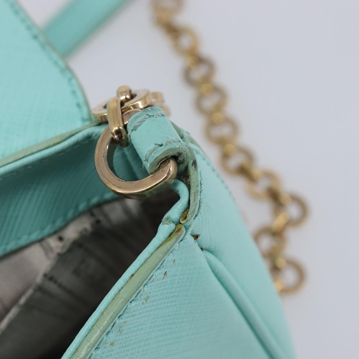 Salvatore Ferragamo Rory Chain Saffiano Leather, Blue, Leather, Shoulder Bag