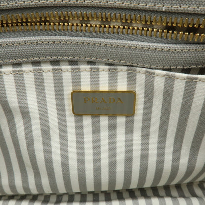 Prada Canapa Convertible Canvas, Gray, Canvas, Tote Bag