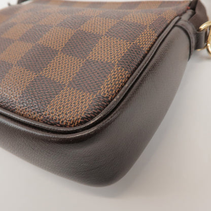 Louis Vuitton Trousse Make Up Damier, Brown, Canvas, Clutch