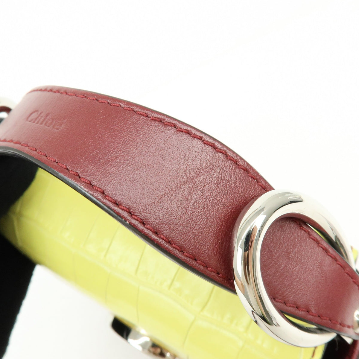 Chloe C Flap Crocodile Embossed Leather, Multicolour, Leather, Handbag