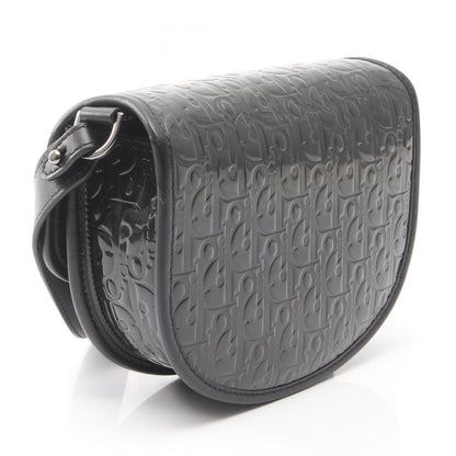 Christian Dior Saddle Messenger Patent Leather, Black, Patent Leather, Shoulder Bag