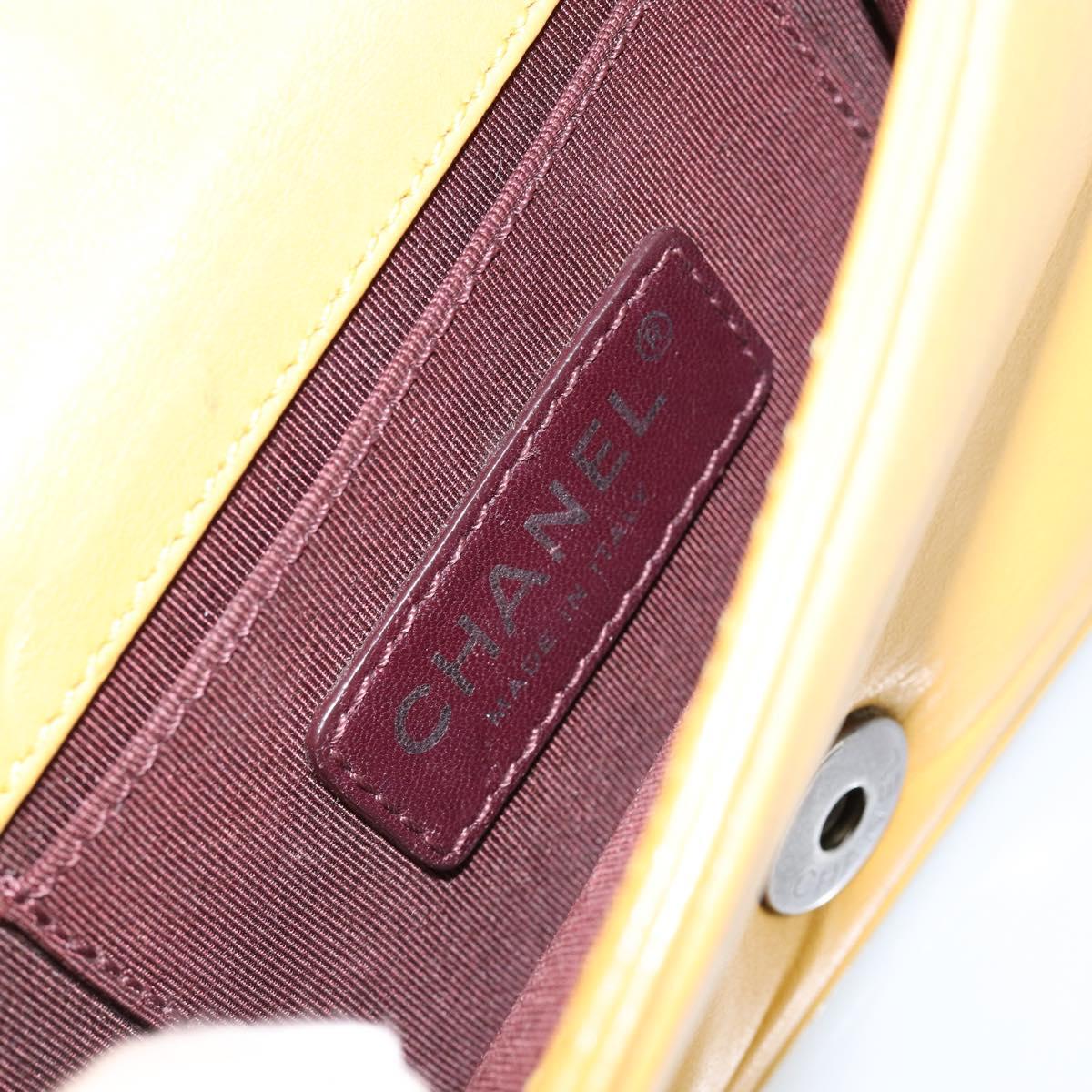 Chanel Boy Brick Flap Bag Lambskin and Plexiglass, YELLOW, LEATHER, Clutche & pouche