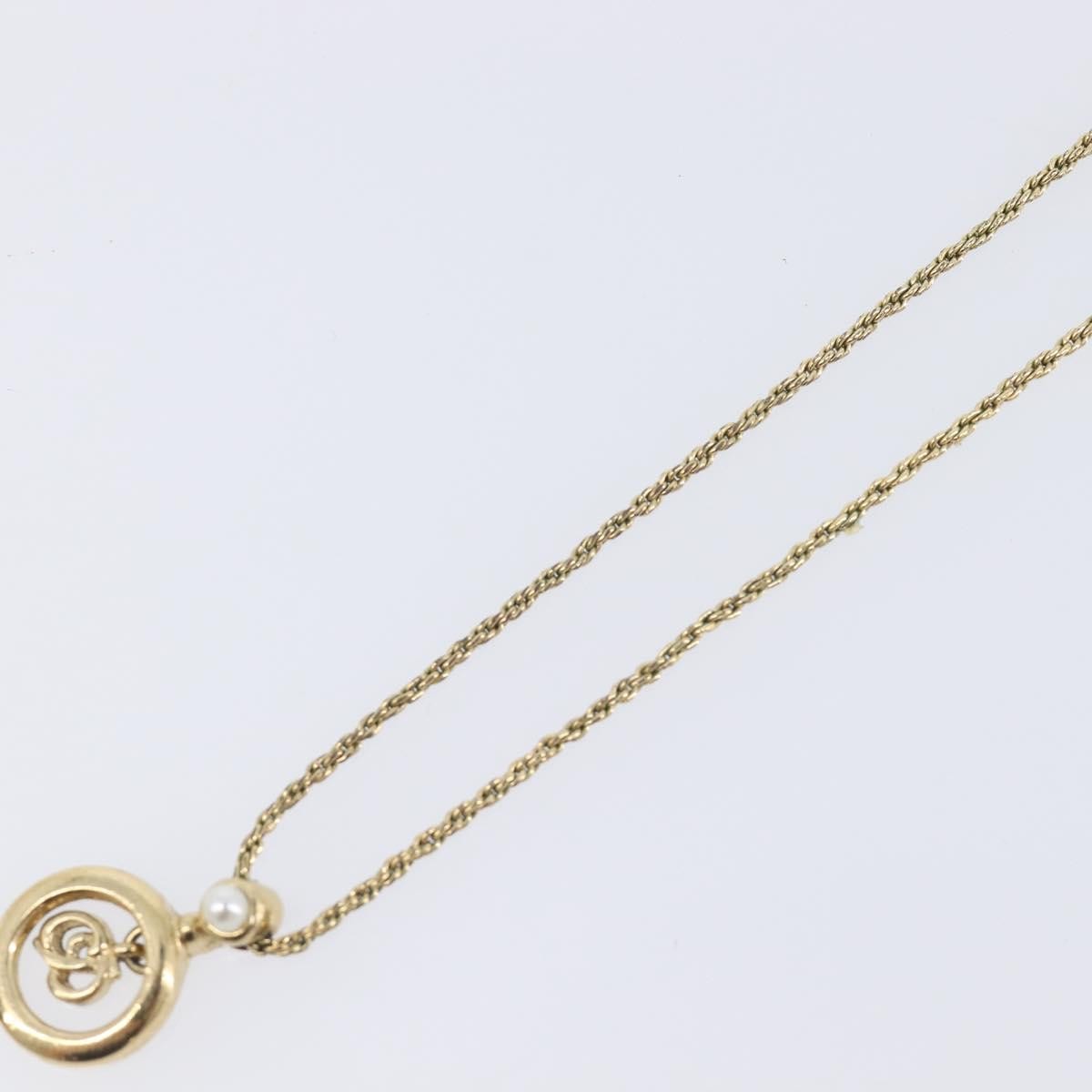 Christian Dior Vintage CD Pendant Metal, Gold, Metal, Necklace