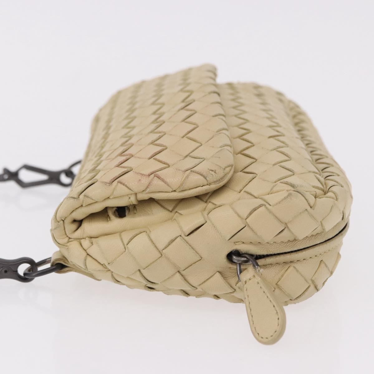 Bottega Veneta Intrecciato Shoulder Leather, Beige, Leather, Shoulder Bag